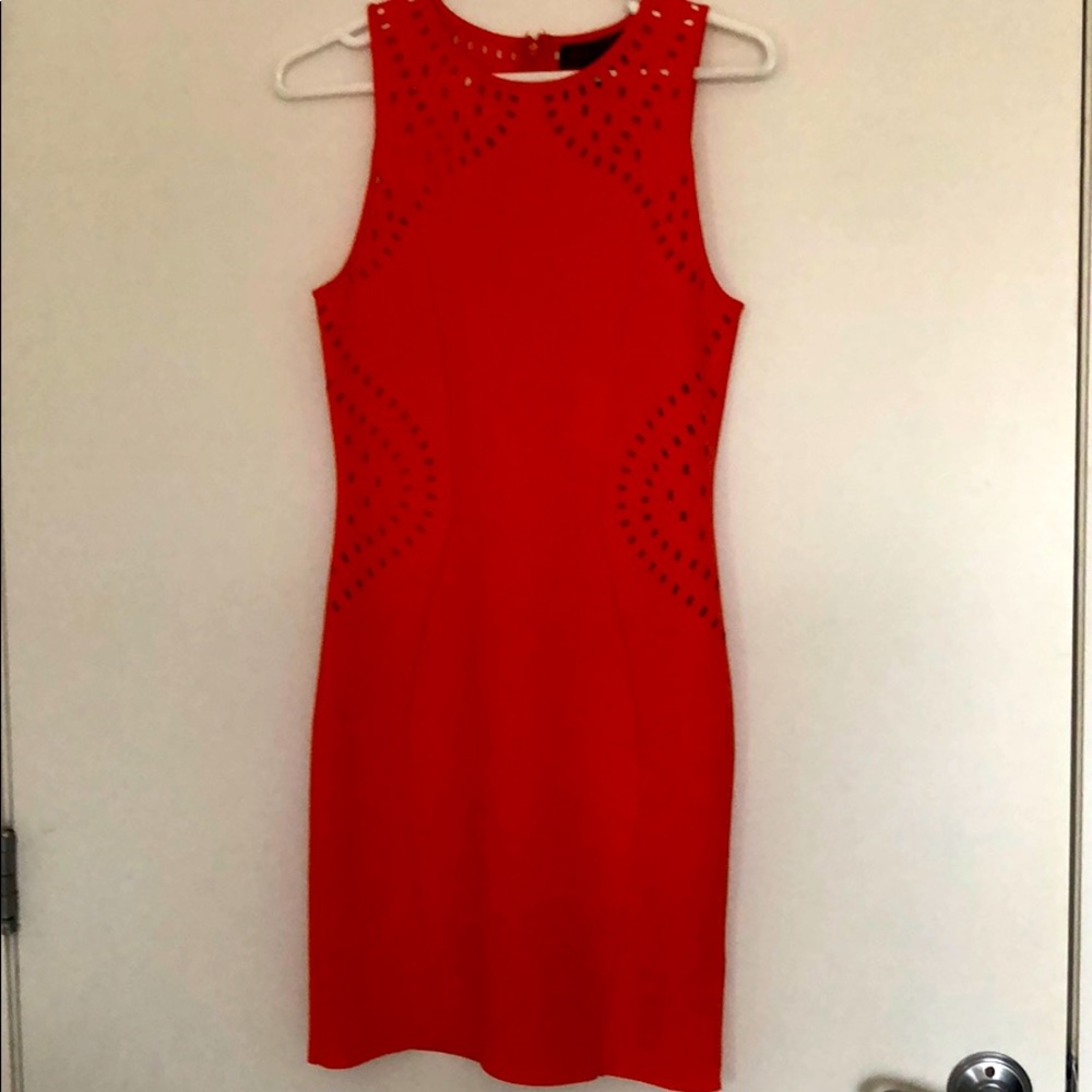 H&M orange bodycon dress with cutouts